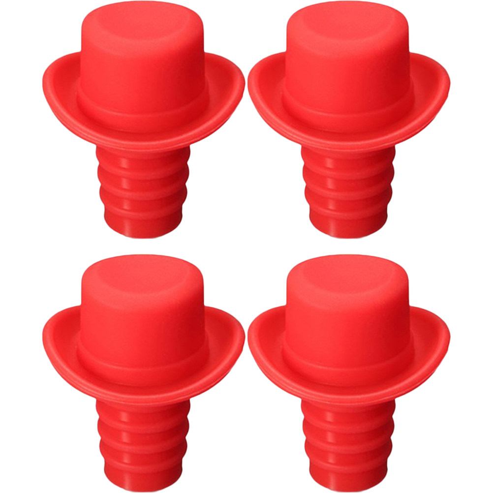 4Pcs Silicone Wine Bottle Stop - Wine Beer Hat recension och pris